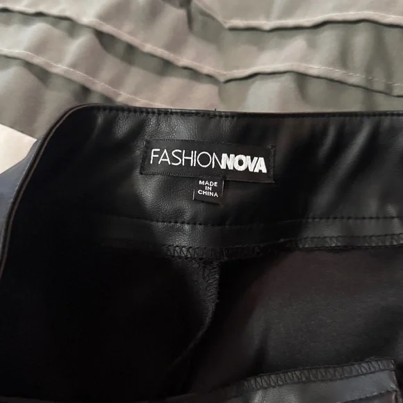 Fashion Nova Black Faux Leather Pants - Picture 3 of 4